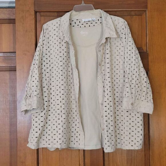 2 piece Women's Size 3X d.&co. Denim + Company Top - Picture 1 of 7